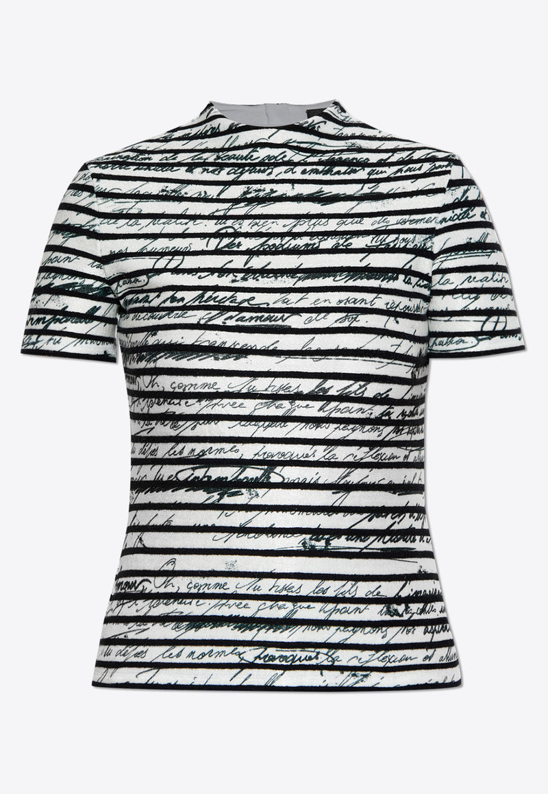 Balmain Printed Short-Sleeved T-shirt EF1ALA55 JK05-GAB