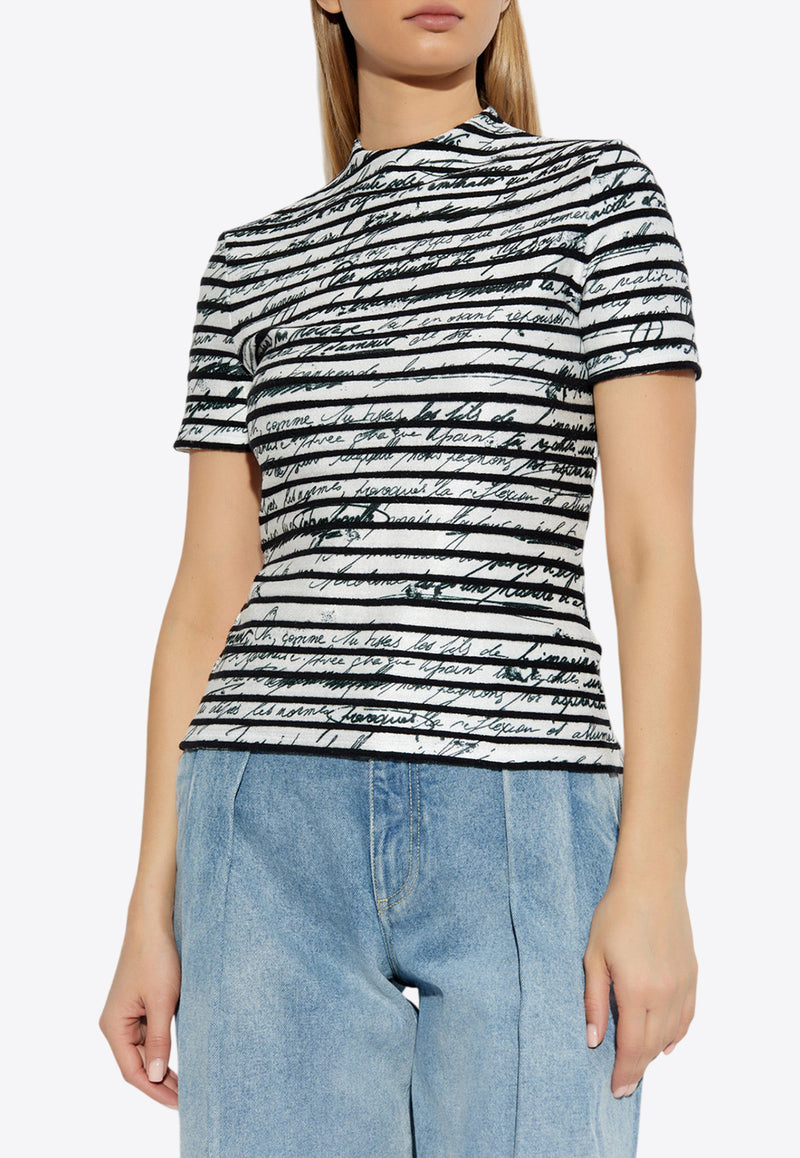 Balmain Printed Short-Sleeved T-shirt EF1ALA55 JK05-GAB