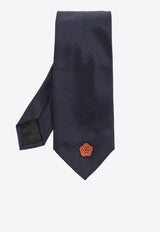 Kenzo Logo-Embroidered Silk Tie FF55CR010 JCC-79