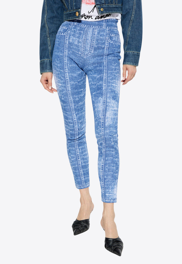 Balmain Denim-Jacquard Leggings EF1PD185 KH80-6FF