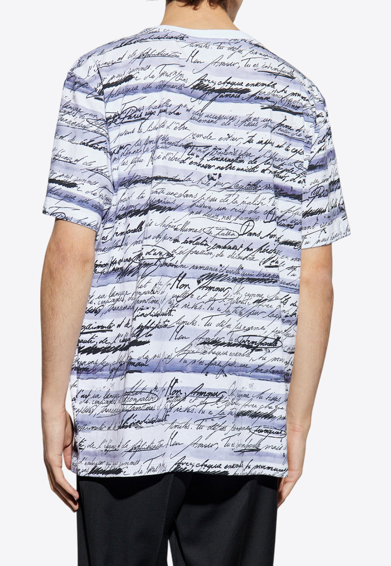 Balmain Printed Short-Sleeved T-shirt EH1EG028 GE34-GWD