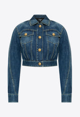 Balmain Short Denim Jacket EF1TC180 DF65-6KD