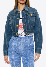 Balmain Short Denim Jacket EF1TC180 DF65-6KD