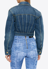 Balmain Short Denim Jacket EF1TC180 DF65-6KD