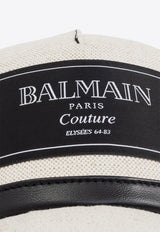 Balmain Logo Patch Canvas Cap EF1XA340 CC16-GBA