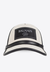 Balmain Logo Patch Canvas Cap EH1XA340 CC16-GBA