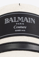 Balmain Logo Patch Canvas Cap EH1XA340 CC16-GBA