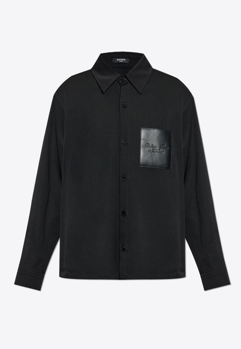 Balmain Logo-Debossed Long-Sleeved Shirt EH1HS391 WB01-0PA