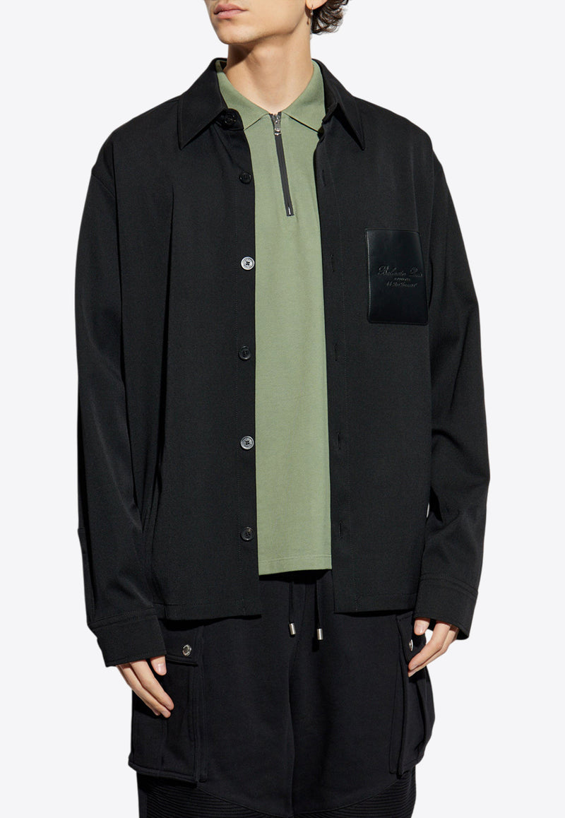 Balmain Logo-Debossed Long-Sleeved Shirt EH1HS391 WB01-0PA