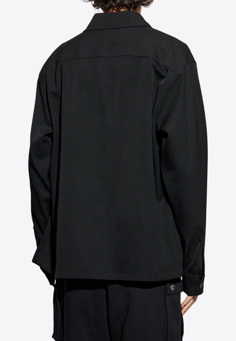 Balmain Logo-Debossed Long-Sleeved Shirt EH1HS391 WB01-0PA