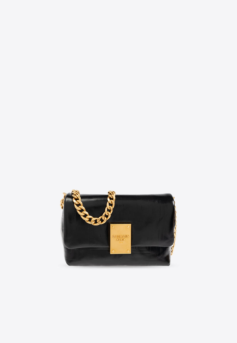 Balmain Small Flap Leather Crossbody Bag EN1BJ796 LETF-0PA