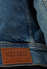 Kenzo Collarless Denim Jacket  FF52DV250 6S7-DS