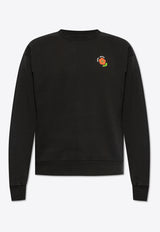 Kenzo Logo-Embroidered Crewneck Sweatshirt FF55SW267 4MC-99J