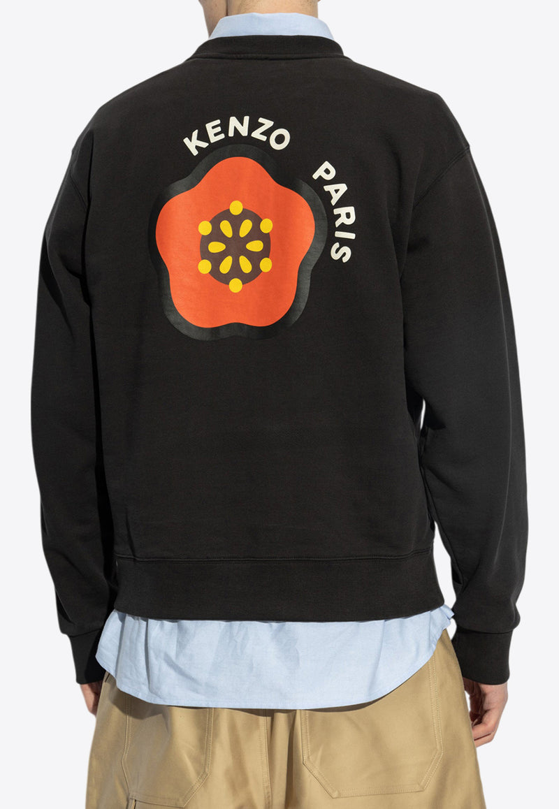 Kenzo Logo-Embroidered Crewneck Sweatshirt FF55SW267 4MC-99J