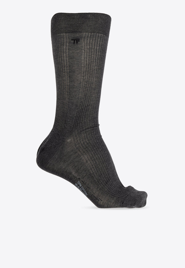 Tom Ford Logo Rib-Knit Socks KKS001 YMC003S23-IG645