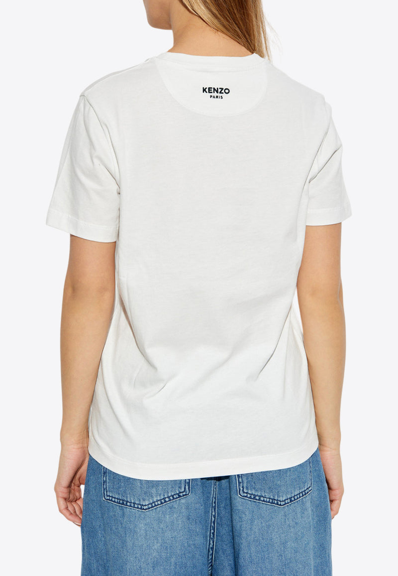 Kenzo Logo-Embroidered Crewneck T-shirt FF52TS150 4SG-02