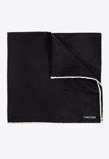 Tom Ford Logo Print Silk Pocket Square SPR001 SPS10-LB999