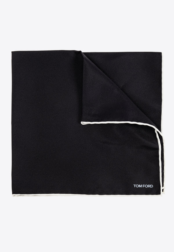 Tom Ford Logo Print Silk Pocket Square SPR001 SPS10-LB999