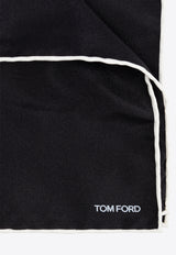 Tom Ford Logo Print Silk Pocket Square SPR001 SPS10-LB999