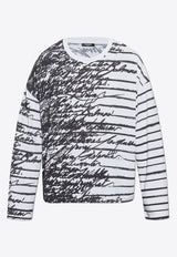 Balmain Love Letter Long-Sleeved T-shirt EH1EK036 GE33-GAB