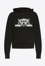 Kenzo Logo-Printed Hooded Sweatshirt FF55SW264 4MF-99J