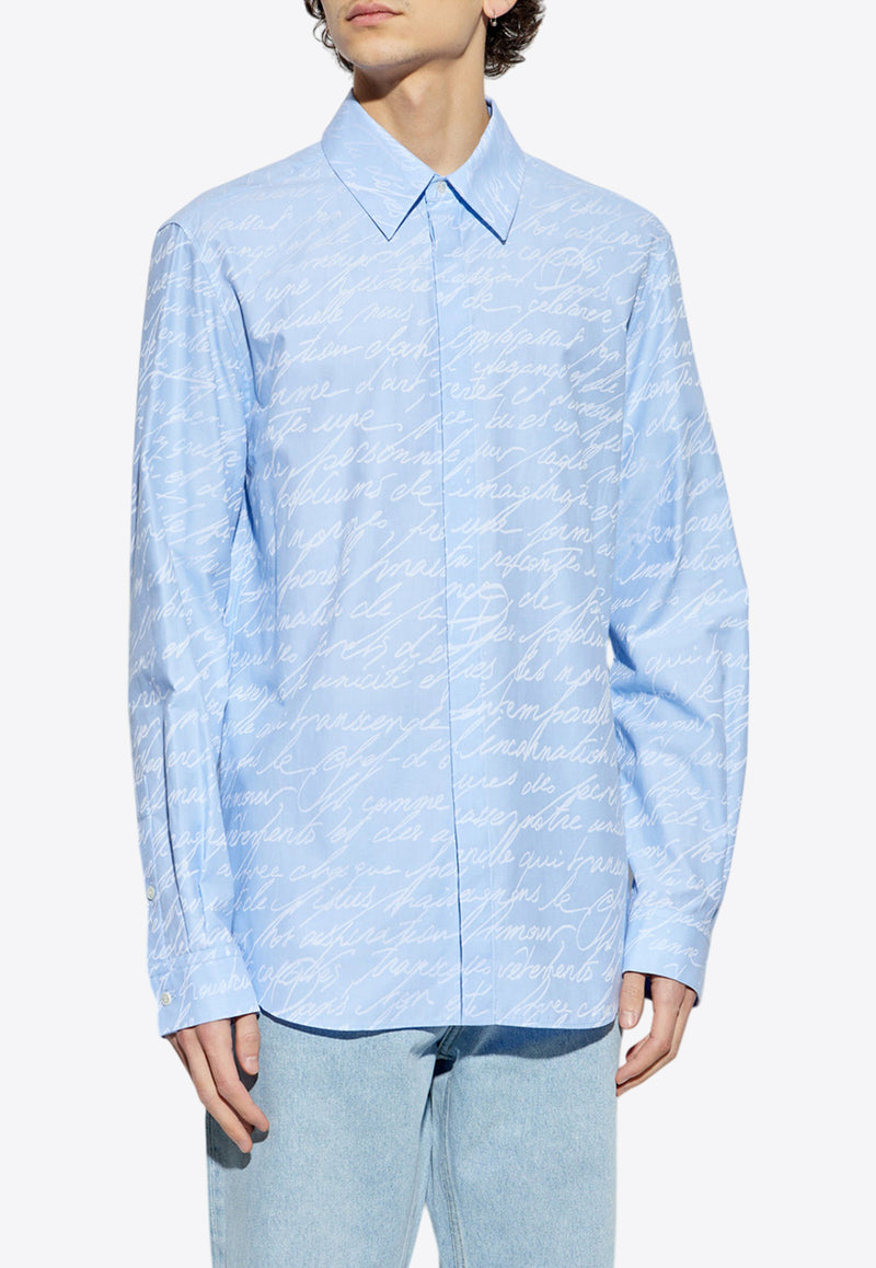 Balmain Love Letter Long-Sleeved Shirt EH1HS405 CF82-SHN