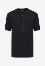 Tom Ford Short Sleeved Rib-Knit T-shirt JHS006 JMC048S25-LB999