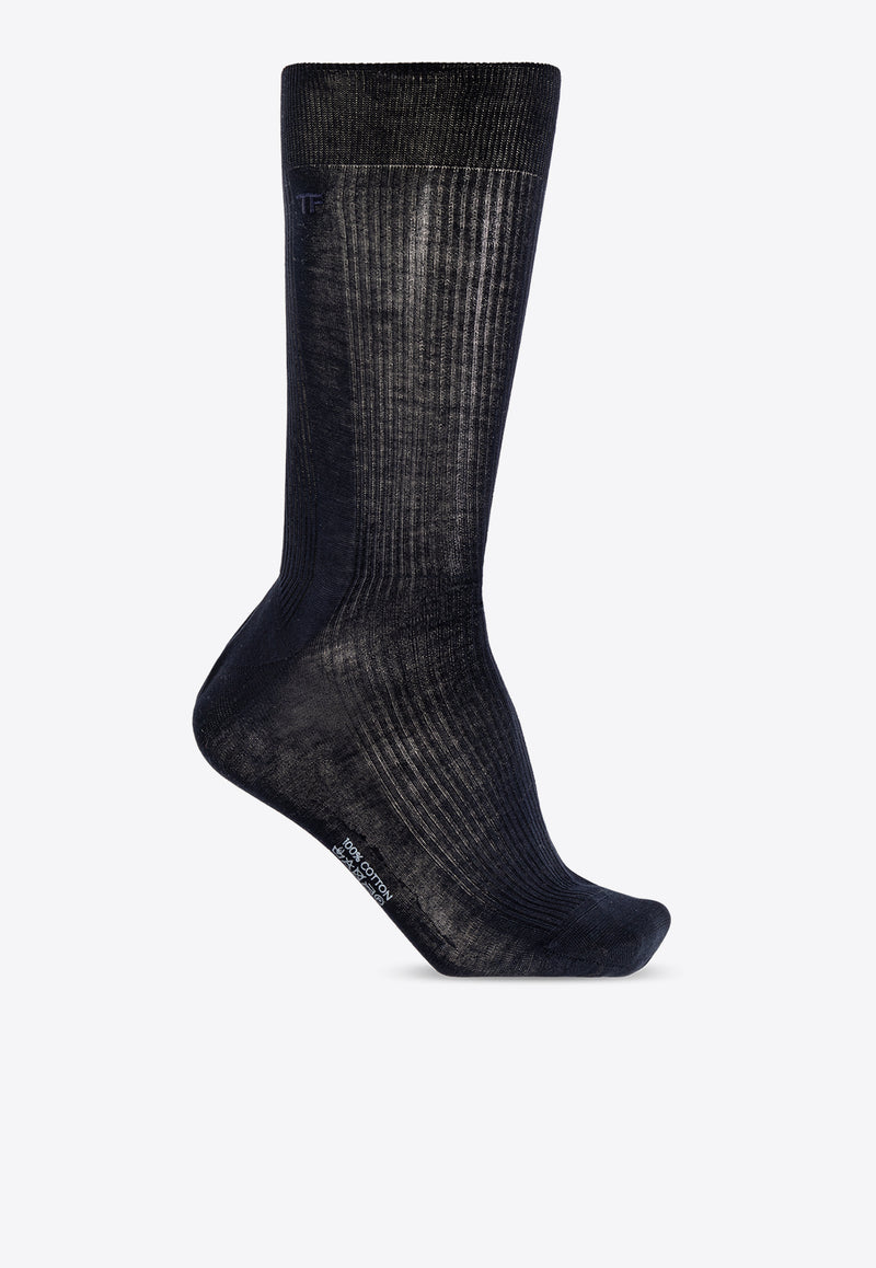 Tom Ford Logo Rib-Knit Socks KKS001 YMC003S23-HB900