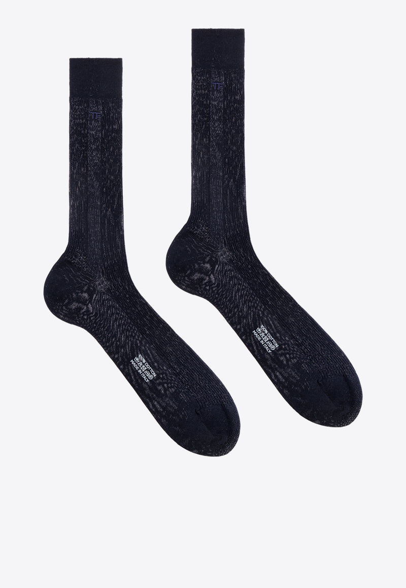 Tom Ford Logo Rib-Knit Socks KKS001 YMC003S23-HB900