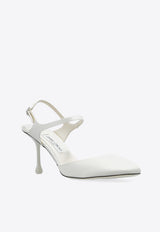 Jimmy Choo Pixie 80 Satin Pumps White PIXIE 80 TCU-IVORY CRYSTAL