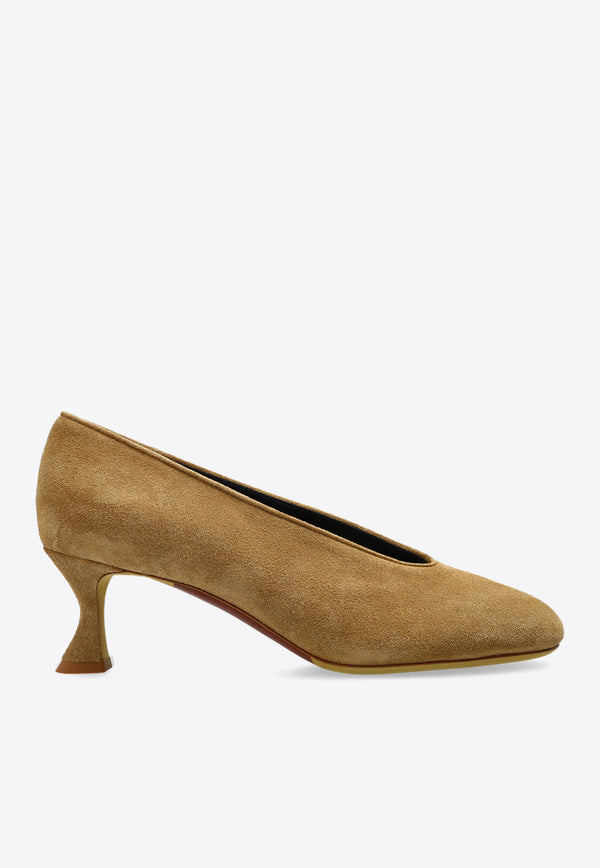 Moschino 70 Sculpted-Heel Suede Pumps MA10015C1M ME0-104