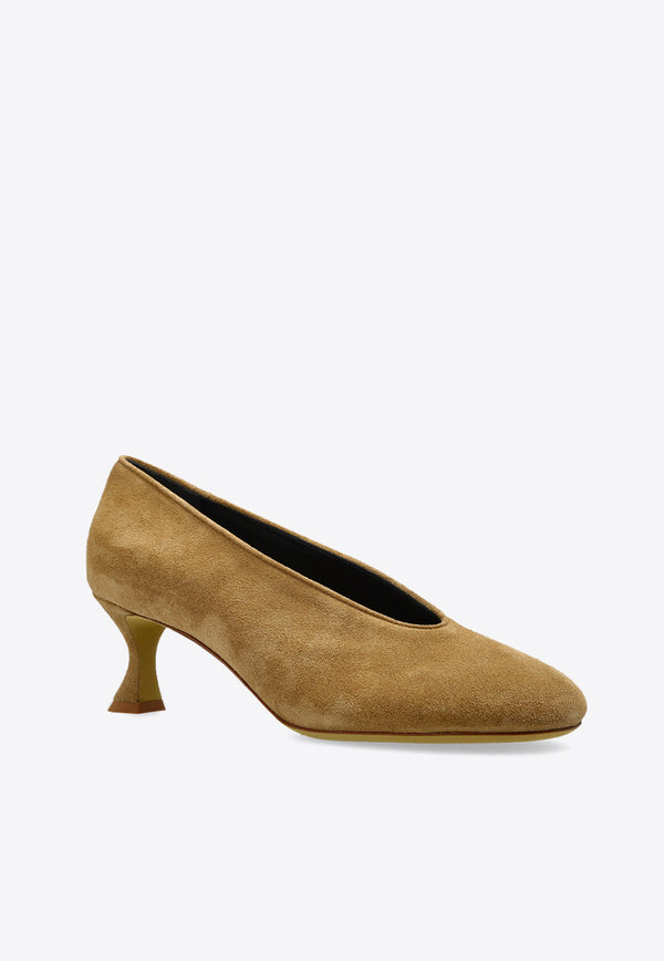 Moschino 70 Sculpted-Heel Suede Pumps MA10015C1M ME0-104