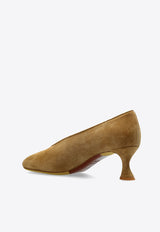 Moschino 70 Sculpted-Heel Suede Pumps MA10015C1M ME0-104