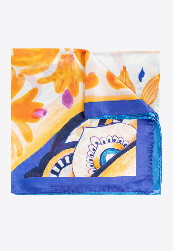 Moschino Floral-Printed Silk Scarf 03116 M3242-001