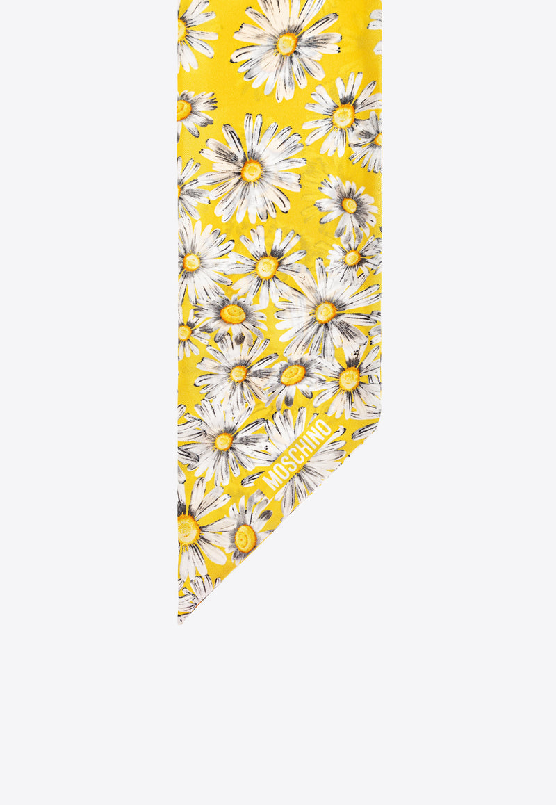 Moschino Floral-Printed Silk Scarf 03242 M3252-001