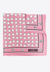 Moschino Heart-Printed Silk Scarf 03549 M3211-005