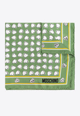 Moschino Heart-Printed Silk Scarf 03549 M3211-001