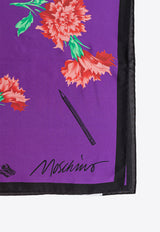 Moschino Floral-Printed Silk Scarf 03549 M3218-003