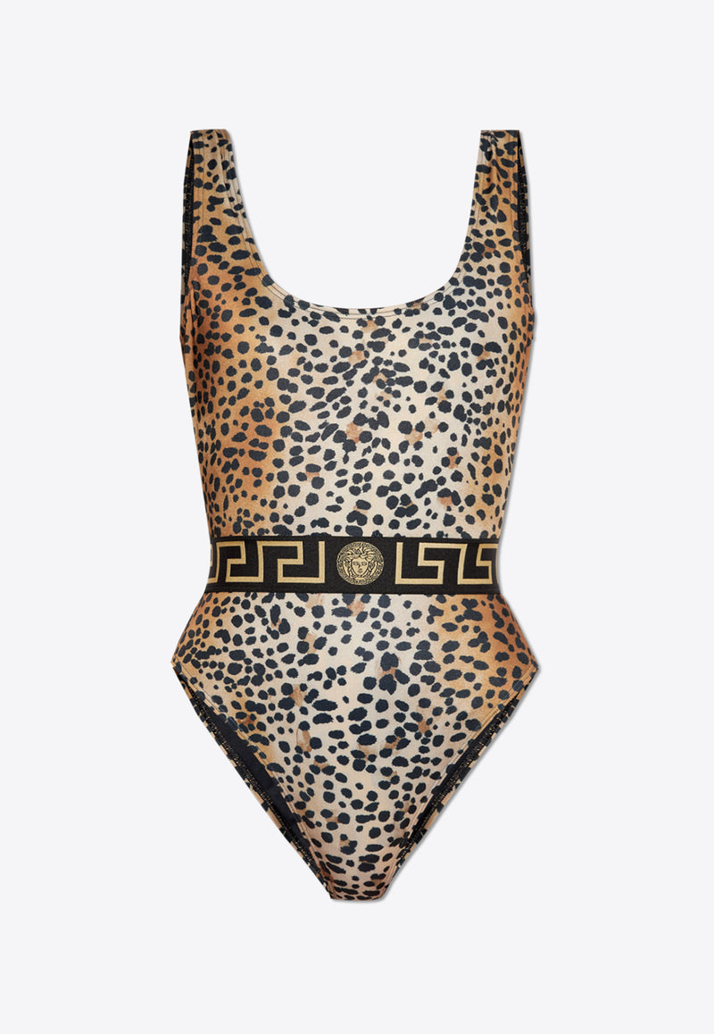 Versace Leopard-Print One-Piece Swimsuit 1003204 1A13661-5N580