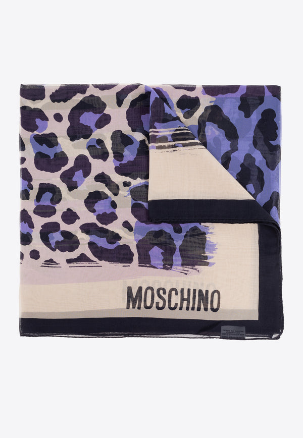 Moschino Leopard-Print Silk Scarf 03782 M3223-001