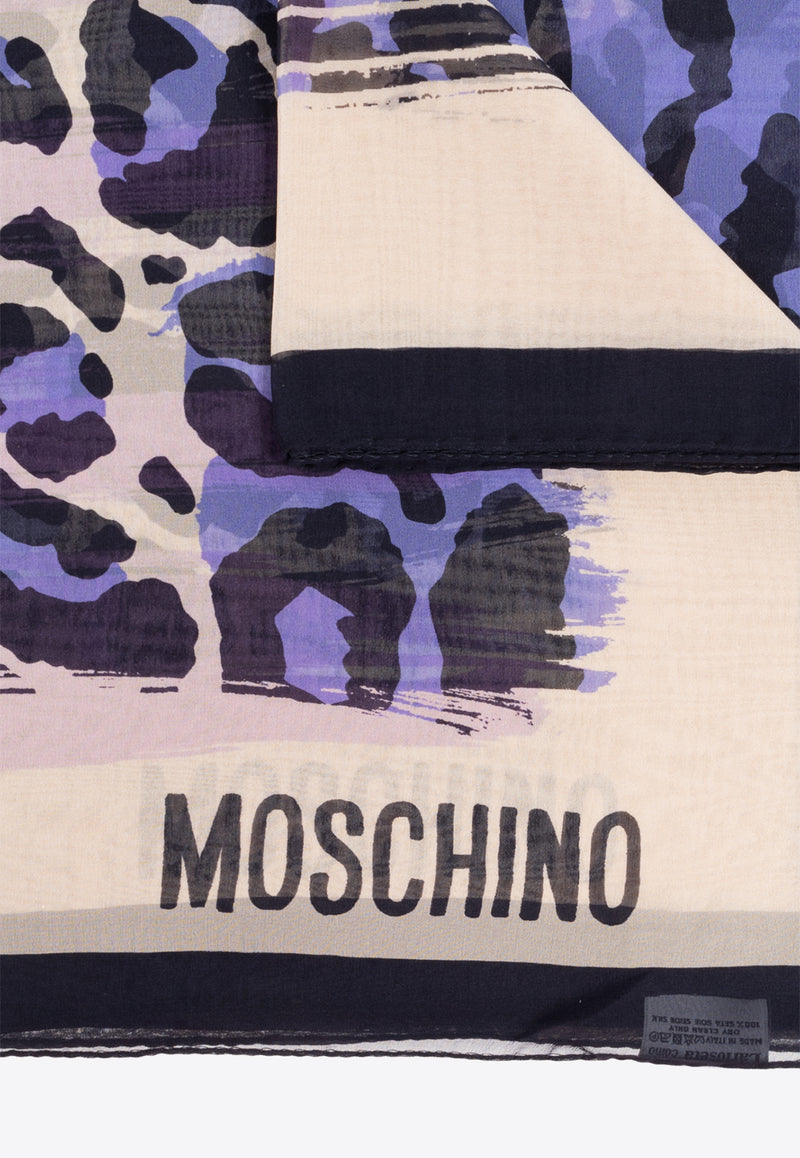 Moschino Leopard-Print Silk Scarf 03782 M3223-001