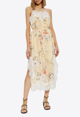 Zimmermann Everley Floral Sleeveless Midi Dress 0980DRS255 0-YLWCFL