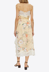 Zimmermann Everley Floral Sleeveless Midi Dress 0980DRS255 0-YLWCFL