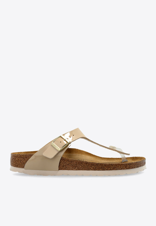 Birkenstock Gizeh Bs Cork Slides Cream 1013076 0-PATENT SAND