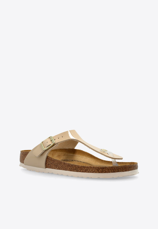 Birkenstock Gizeh Bs Cork Slides Cream 1013076 0-PATENT SAND