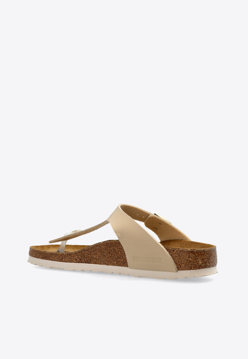 Birkenstock Gizeh Bs Cork Slides Cream 1013076 0-PATENT SAND