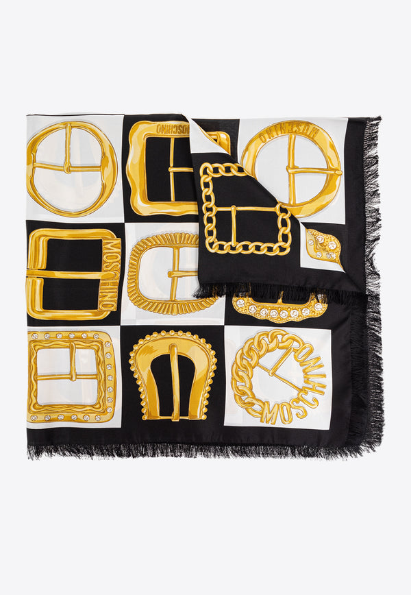 Moschino Buckle Printed Silk Scarf 03598 M3214-002