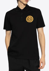 Versace Embroidered Chain Crest Polo T-shirt 1013906 1A13413-1B000