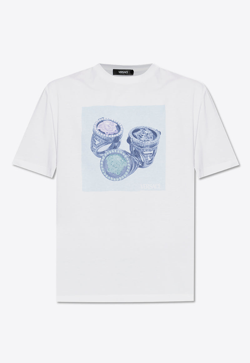 Versace Medusa Rings-Print T-shirt 1013302 1A13426-2W580