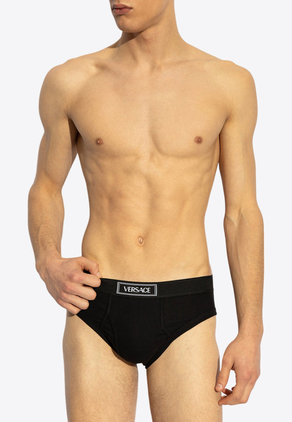 Versace Logo-Waistband Briefs 1015226 1A09410-1B000